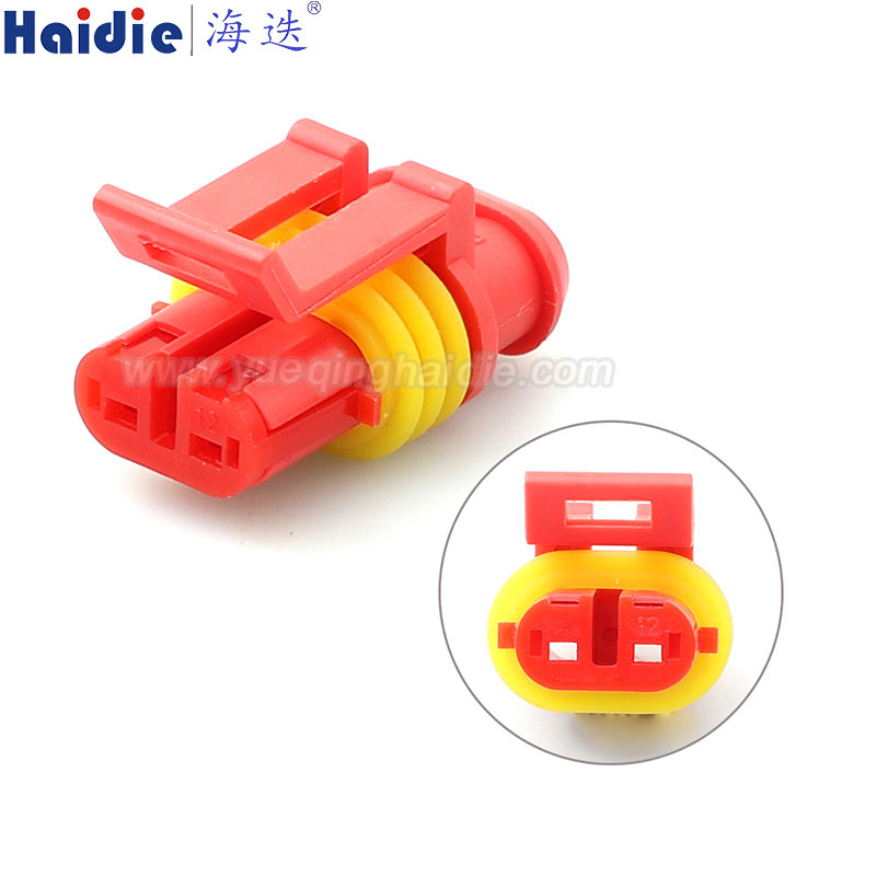282080-1 2 Pin Red Fog Lamp Socket Super Seal Connector Kit for High Power Relay Connection
