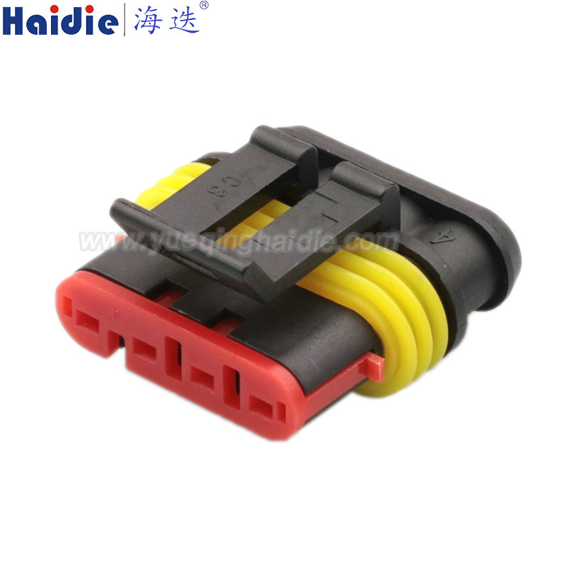 282088-1 4 pin Ignition Coil Socket Automotive Wire Harness Connector Plastic Housing Plug with Matching Terminals