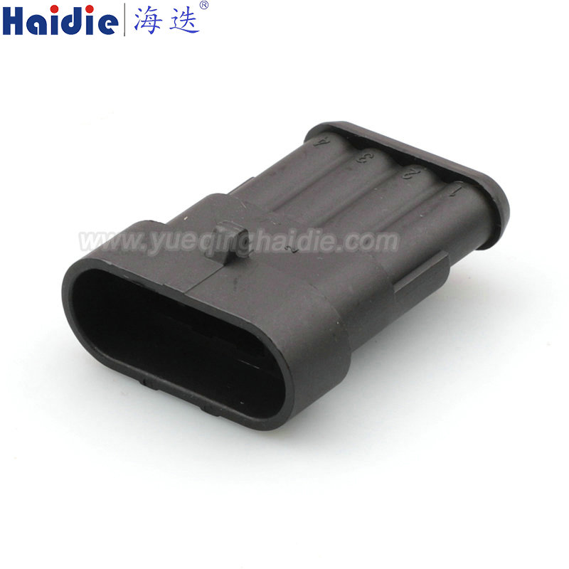 282106-1 4 Pin Male Black Dustproof Fuel Pump Sensor Connector Harness