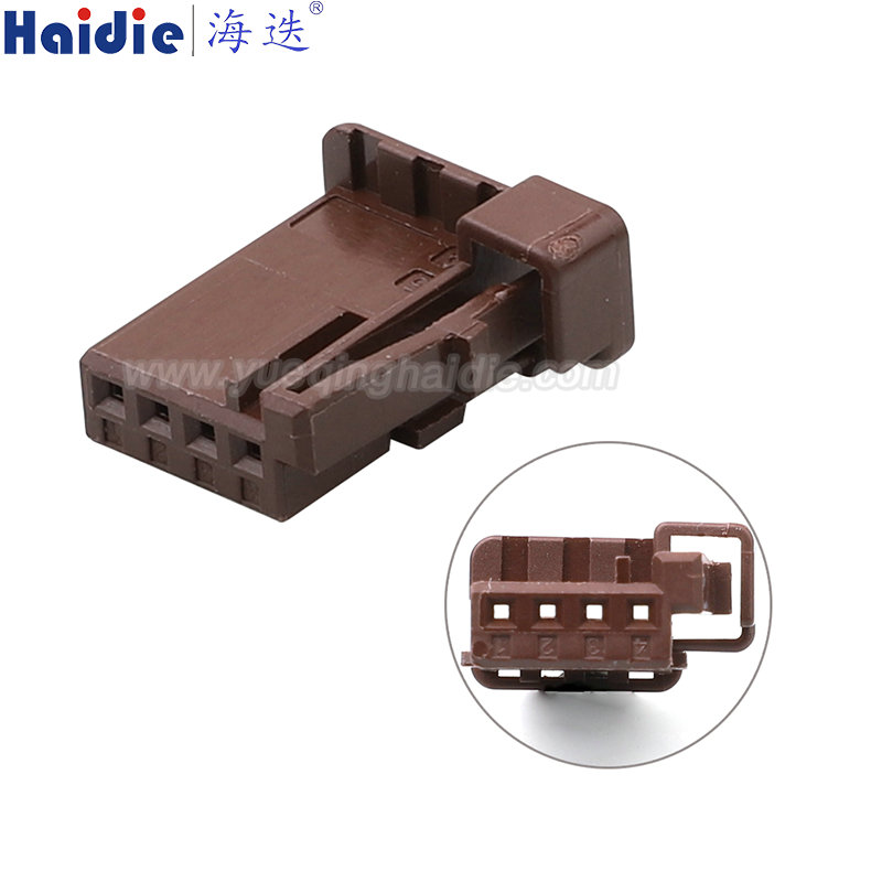 1379029-6  4 Pin Female Brown Automotive Wire Harness Connector Plastic Housing Plug with Matching Terminals