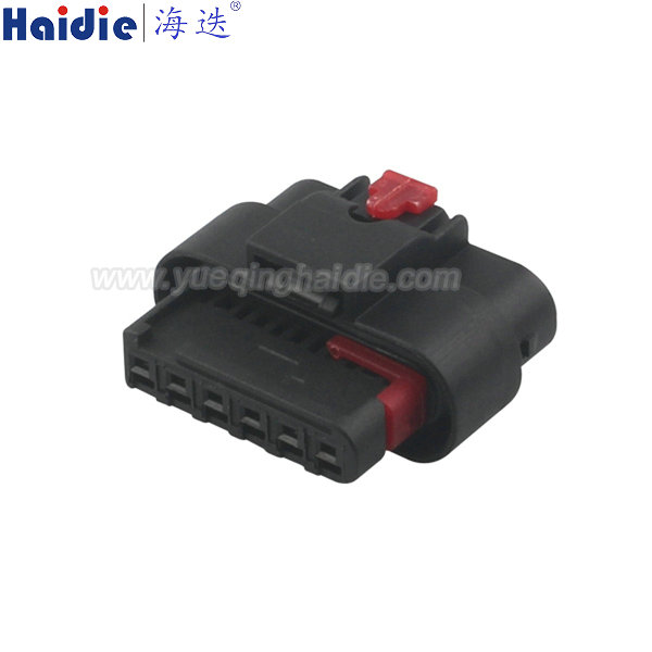 1924292-5 6 Pin Black Copper  Car Starter Wire Cable Electrical Socket Automobile Waterproof Connector