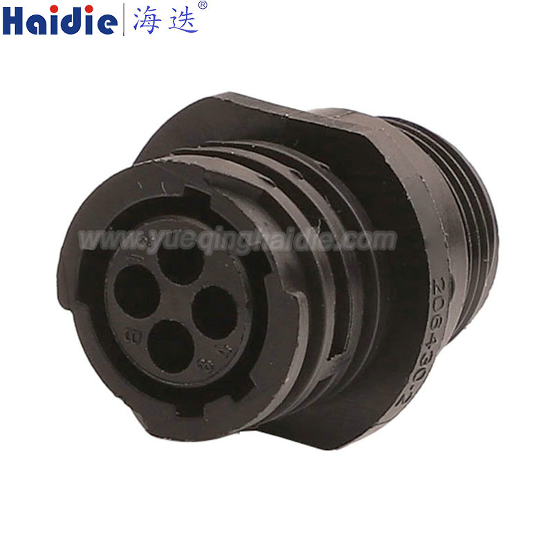 206430-2 4 Pin Copper Female Automotive Wire Harness Connector Plastic Housing Plug with Matching Terminals