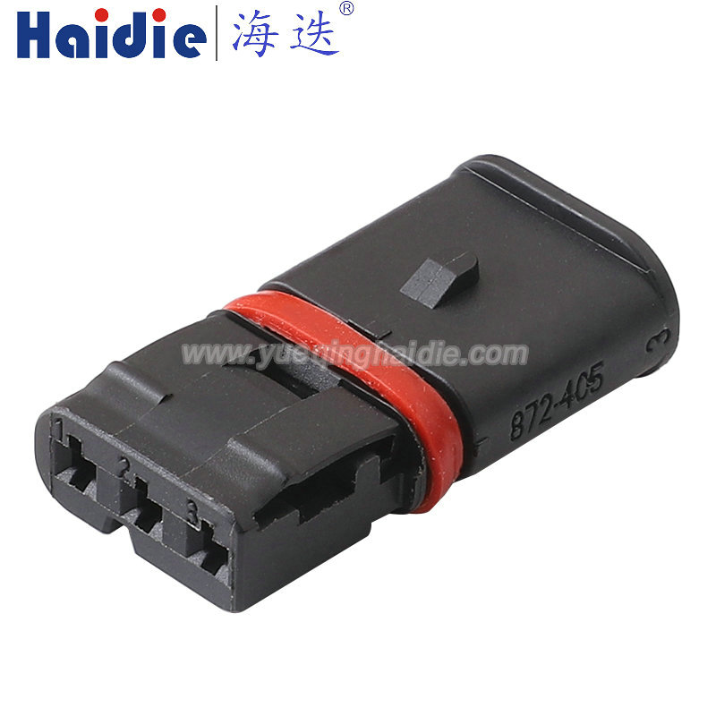 872-405-521/7507424-04 Haidie 3 Pin Copper Female waterproof Automotive Wire Harness Connector Plastic Housing Plug with Matching Terminals