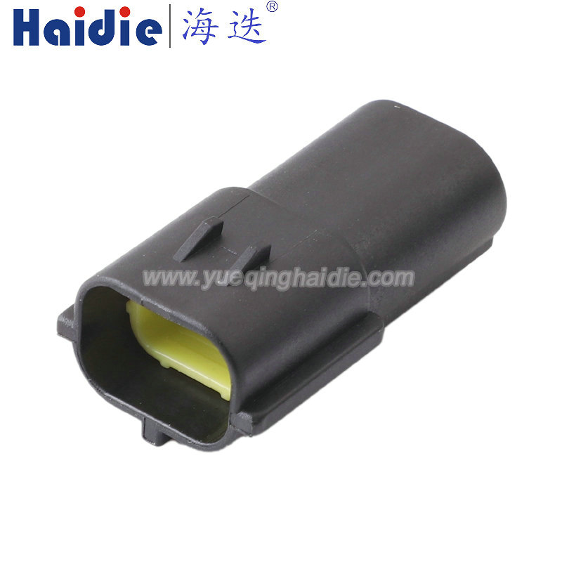174354-2 Haidie 2 Pin Copper Male Automotive Wire Harness Connector Plastic Housing Plug with Matching Terminals