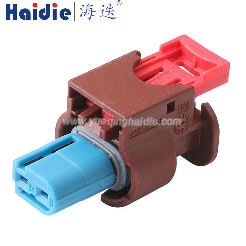 HD028YE-1.2-21 Haidie 2 Pin Female waterproof Automotive Wire Harness Connector Plastic Housing Plug with Matching Terminals