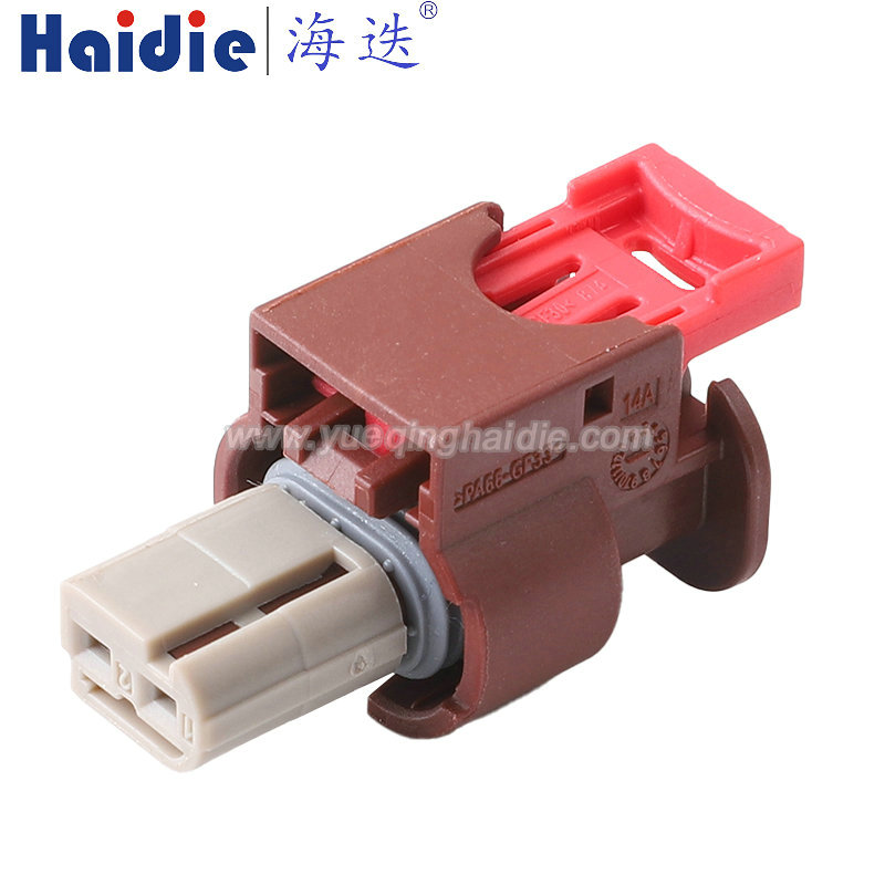 HD029L-1.2-21 Haidie 2 Pin Female Automotive Wire Harness Connector Plastic Housing Plug with Matching Terminals