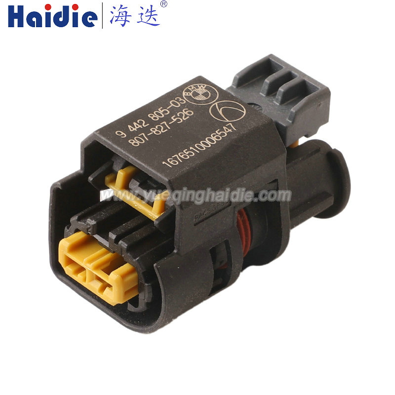 807-827-526/9442805-03 Haidie 2 Pin Female waterproof Automotive Wire Harness Connector Plastic Housing Plug with Matching Terminals