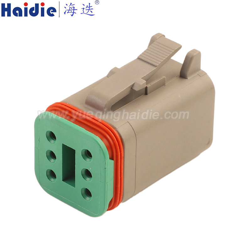 DT06-6S-C015, 6pin, waterproof, grey, Automotive Wire Harness Connector Plastic Housing Plug