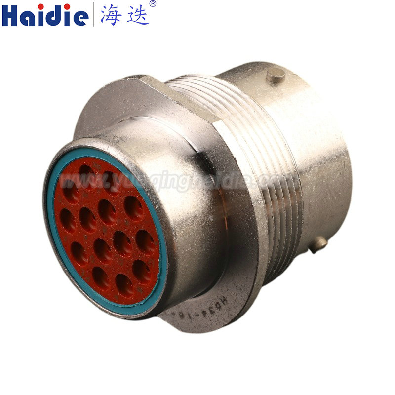 HD34-18-14SE, 14pin, female, Heavy Truck Agricultural Machinery Special Vehicle Chassis Engine Compartment Cab Panel Through Wall Power Signal Mixed Connection