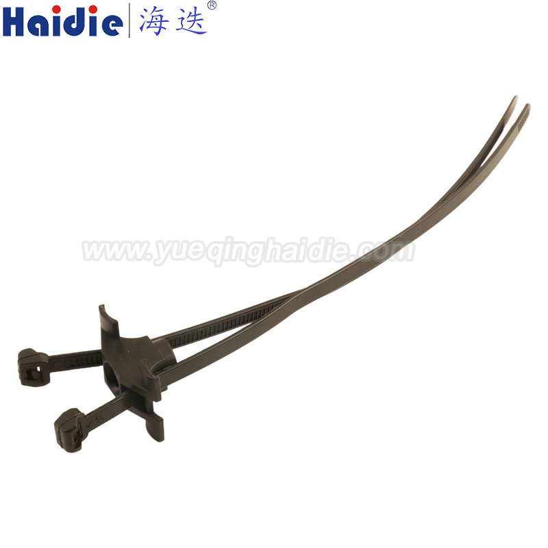 156-00928 / T50ROSDSBS5-PA66HS / PA66HIRHS-BK, cable tie, Fixing tie for stud, outside serrated, ⌀4.0-45.0mm, black