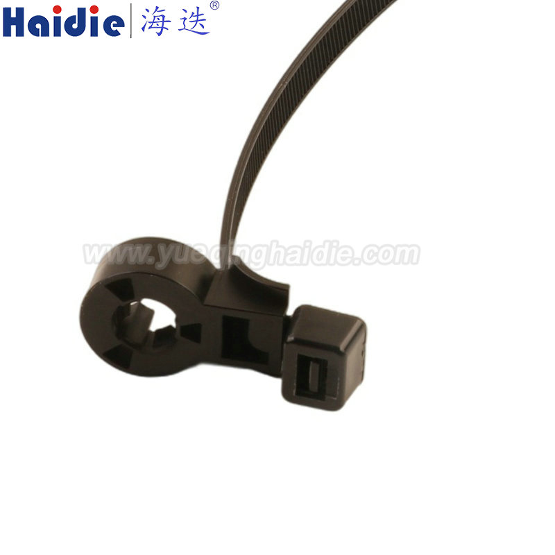 156-01535/T120RSBS-M8-PA66HS/PA66HIR(S)-BK, Fixing tie for stud, inside serrated, ⌀105.0mm, black, 500pcs.