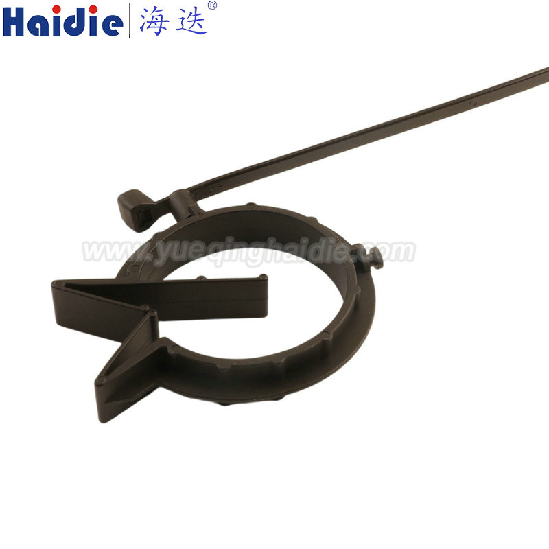 156-01537/T50SMVCOC39-45-PA66HS/PA66HIRHS-BK, Fixing tie with pipe/tube holder, ⌀2.0-50.0mm, black, 200pcs.